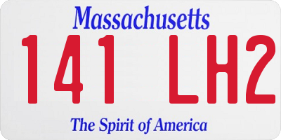 MA license plate 141LH2