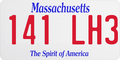 MA license plate 141LH3