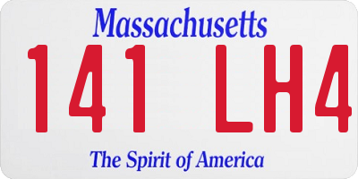 MA license plate 141LH4