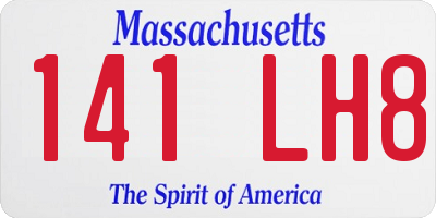 MA license plate 141LH8
