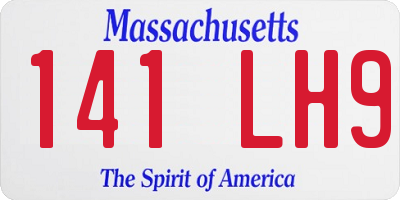 MA license plate 141LH9