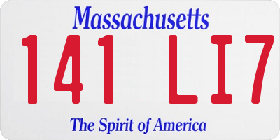 MA license plate 141LI7