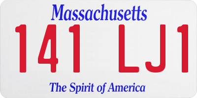 MA license plate 141LJ1