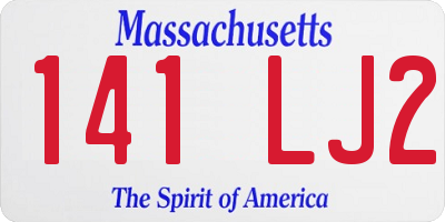 MA license plate 141LJ2