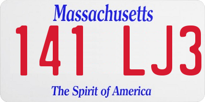 MA license plate 141LJ3