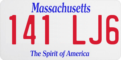 MA license plate 141LJ6