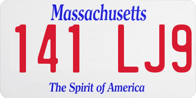 MA license plate 141LJ9