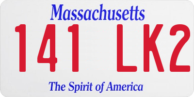 MA license plate 141LK2