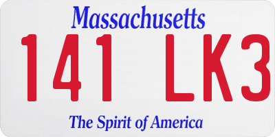 MA license plate 141LK3