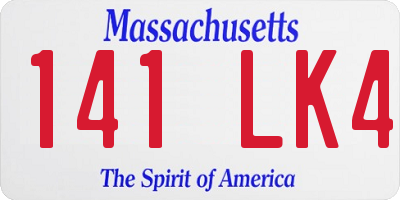 MA license plate 141LK4