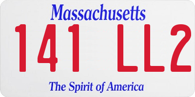 MA license plate 141LL2