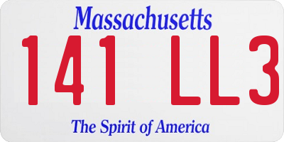 MA license plate 141LL3