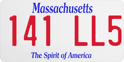 MA license plate 141LL5