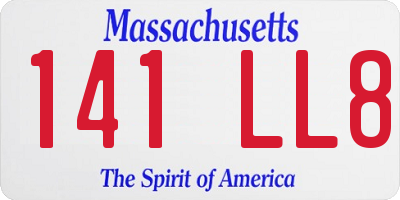MA license plate 141LL8