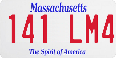 MA license plate 141LM4