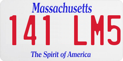 MA license plate 141LM5