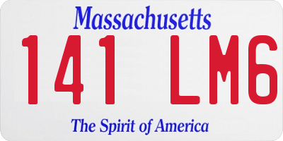 MA license plate 141LM6