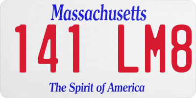 MA license plate 141LM8