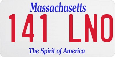 MA license plate 141LN0