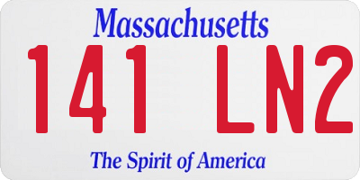 MA license plate 141LN2