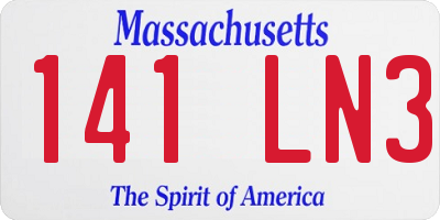 MA license plate 141LN3