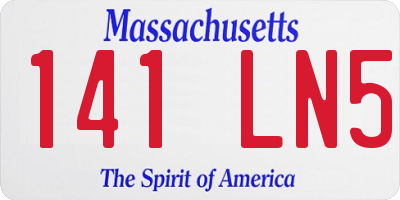 MA license plate 141LN5