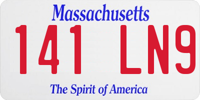 MA license plate 141LN9