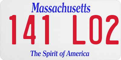 MA license plate 141LO2