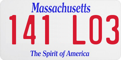 MA license plate 141LO3