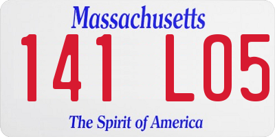 MA license plate 141LO5