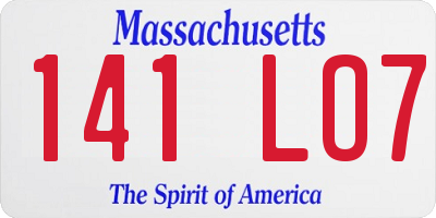 MA license plate 141LO7