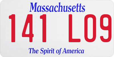 MA license plate 141LO9