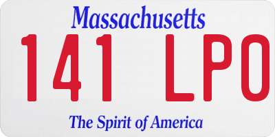 MA license plate 141LP0
