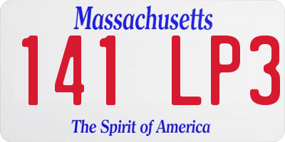 MA license plate 141LP3