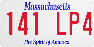 MA license plate 141LP4
