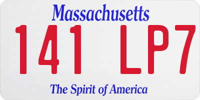 MA license plate 141LP7