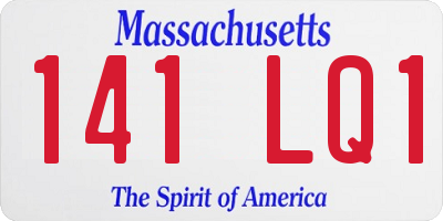 MA license plate 141LQ1