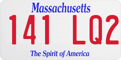 MA license plate 141LQ2