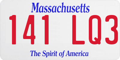 MA license plate 141LQ3