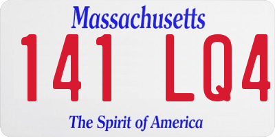 MA license plate 141LQ4