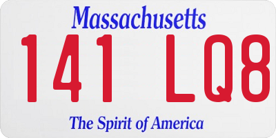 MA license plate 141LQ8