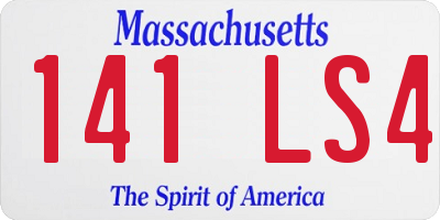 MA license plate 141LS4