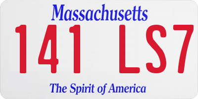 MA license plate 141LS7