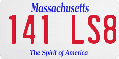 MA license plate 141LS8