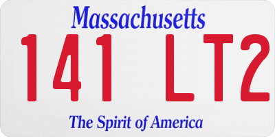 MA license plate 141LT2