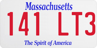 MA license plate 141LT3