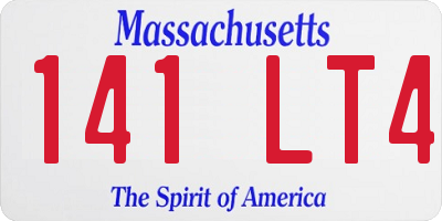 MA license plate 141LT4