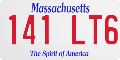 MA license plate 141LT6