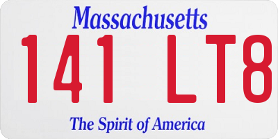 MA license plate 141LT8