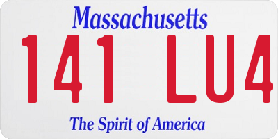 MA license plate 141LU4